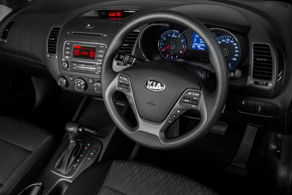Inside the Kia Cerato S. Inside the Kia Cerato S.